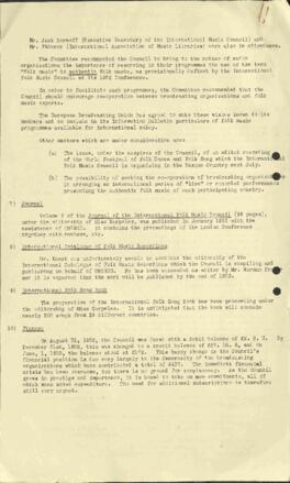 Report of the Executive Board for the period August 1952 - June 1953
