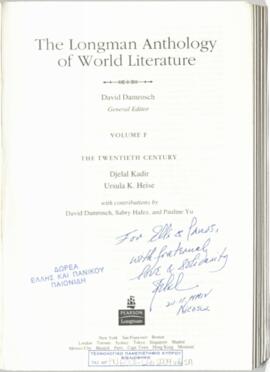 The Longman anthology of world literature