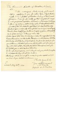 Επιστολή Νικόλαου Ξιούτα προς Διευθυντή Παιδείας 30.5.1934