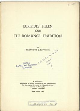Euripides' Helen and the romance-tradition