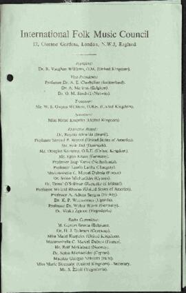 Bulletin of the International Folk Music Council, No. XI, March, 1957