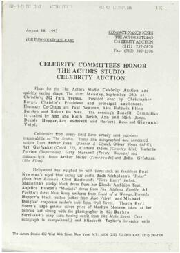 Celebrities committees honor the Actors Studio Celebrity Auction 18/8/1993