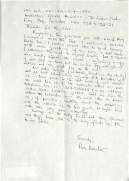 Επιστολή προς Grace Hawkins