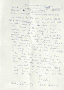 Επιστολή προς Joann Leone